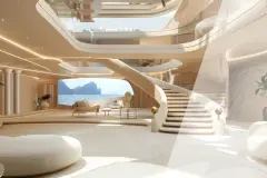 Yachten Saloon mit 3D-Elementen aus Verolith®